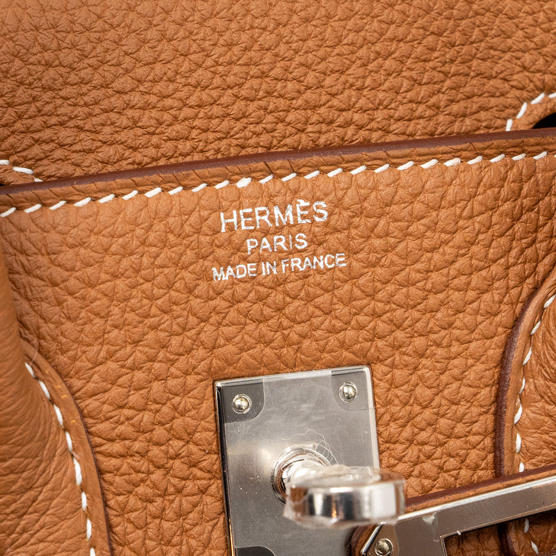 Hermes birkin 25 togo gold SHW stamp U