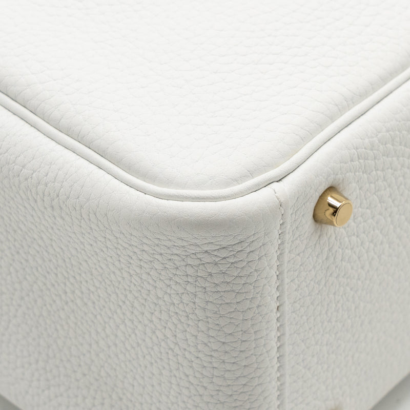 Hermes Mini Lindy clemence New White GHW stamp W