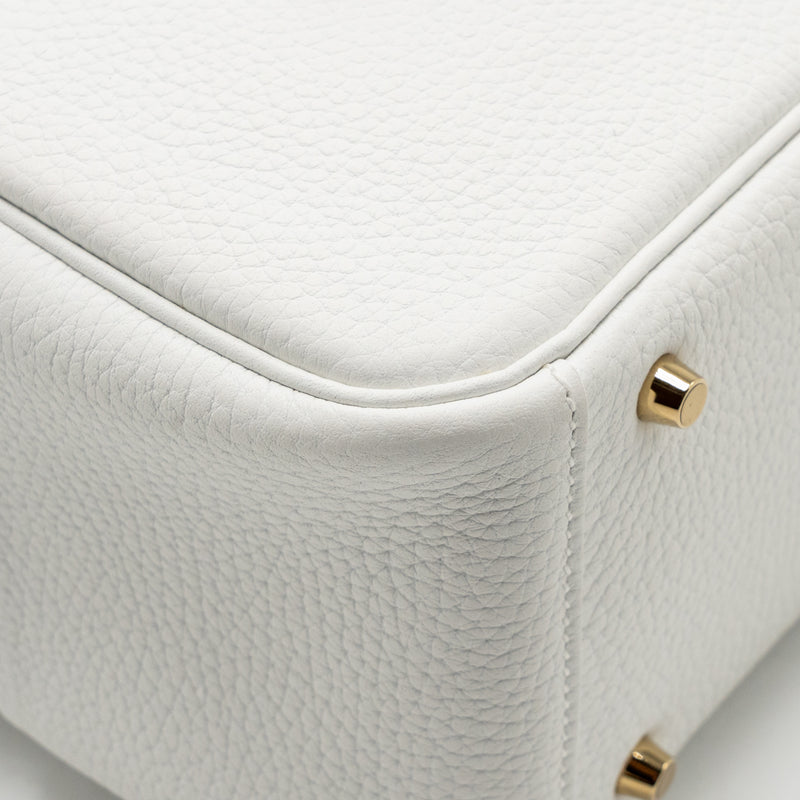 Hermes Mini Lindy clemence New White GHW stamp W