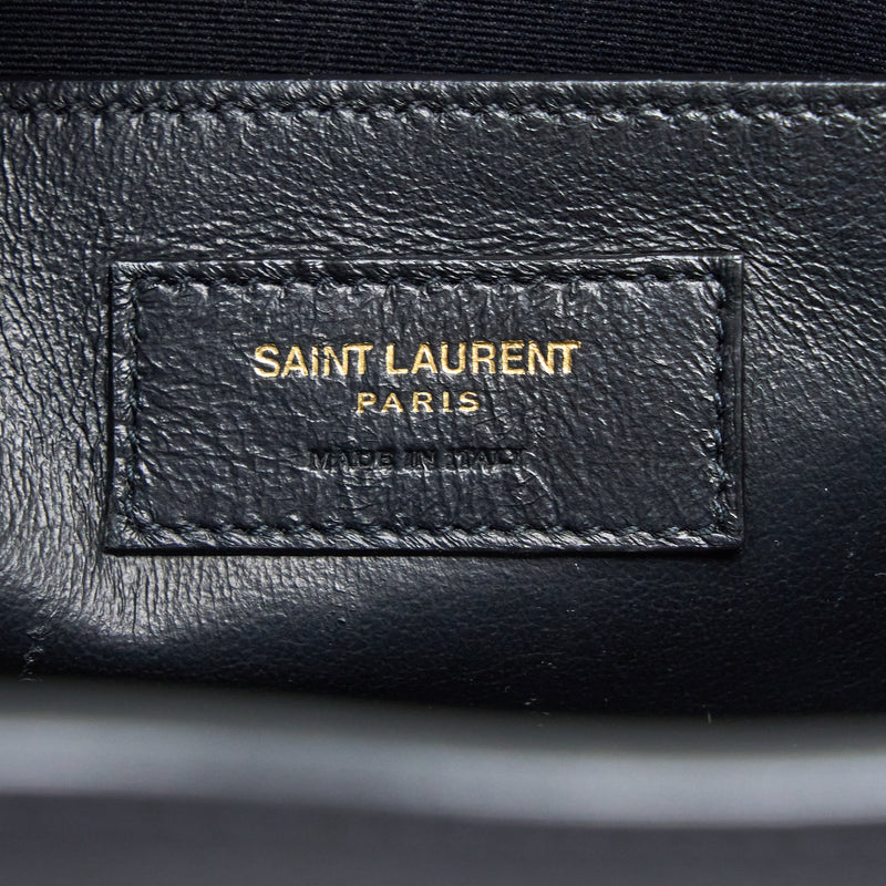 Saint Laurent/YSL Medium Uptown Tote Bag Calfskin Black GHW