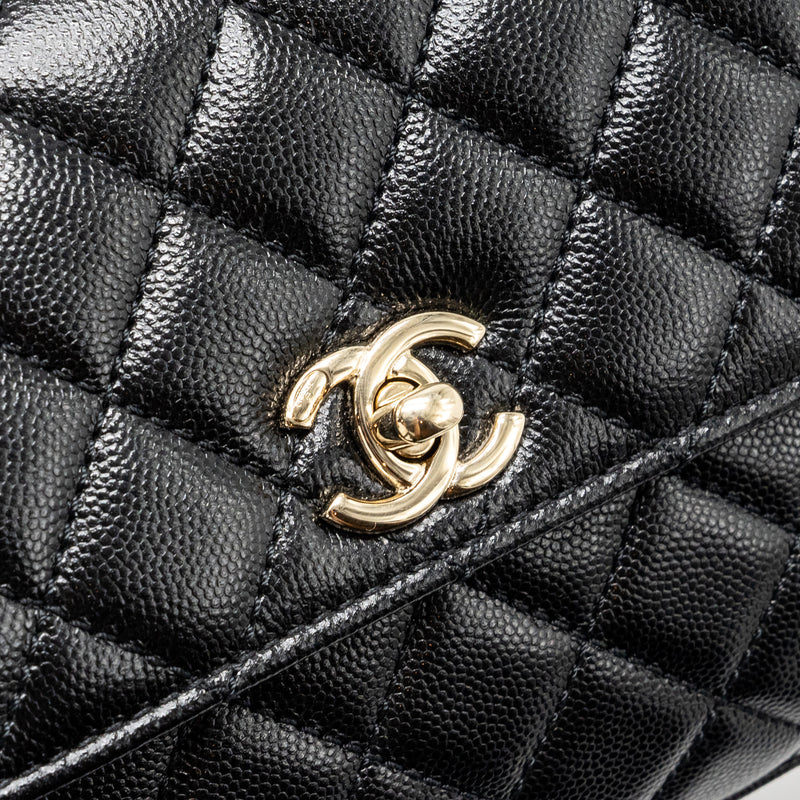 Chanel small coco handle caviar Black LGHW (microchip)