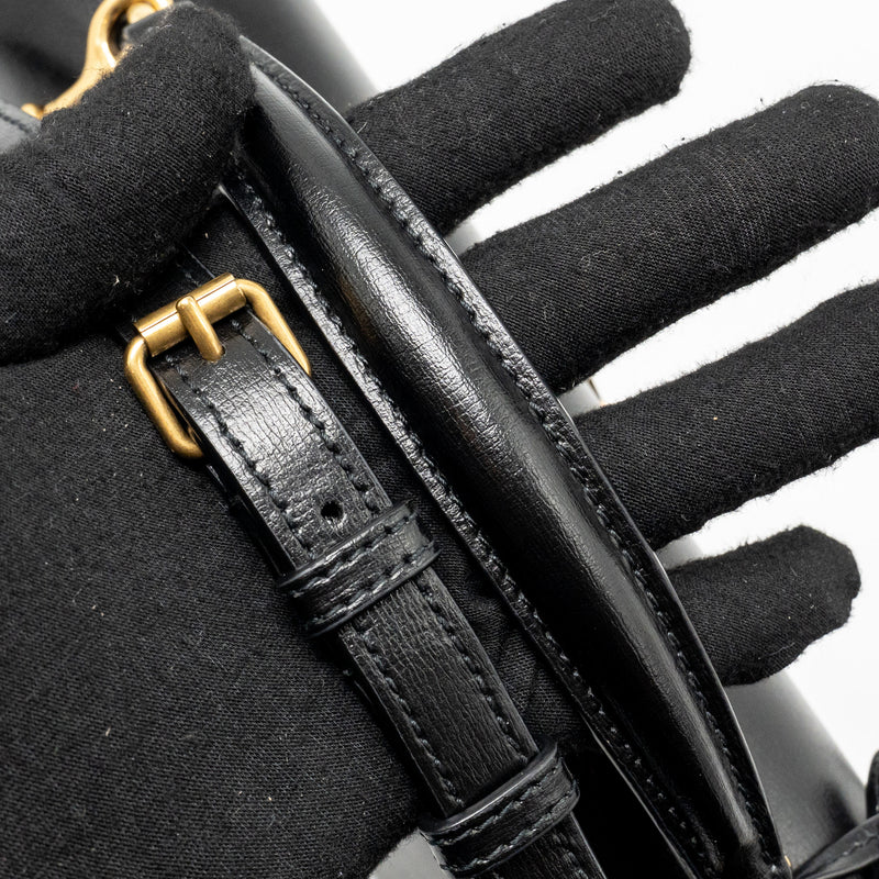 Saint Laurent/YSL Medium Top Handle Sunset Bag Calfskin Black GHW