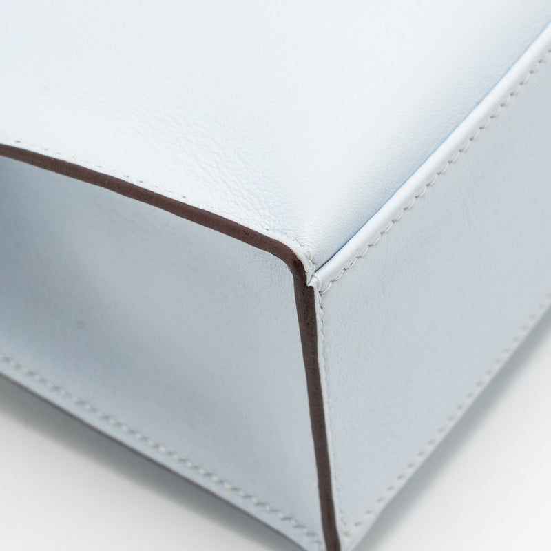 Hermes Kelly Pochette Swift Bleu Brume SHW Stamp Z