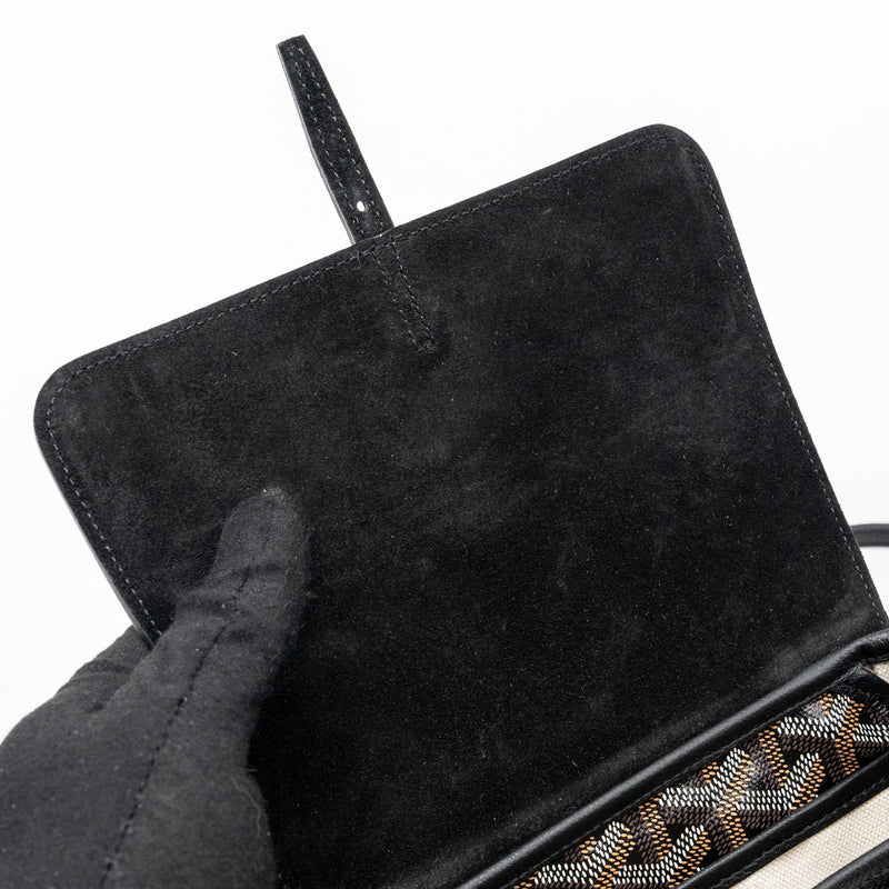 Goyard Mini Alpin Backpack Goyradline Canvas / Leather Black SHW