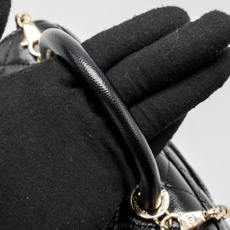 Chanel small coco handle caviar Black LGHW (microchip)