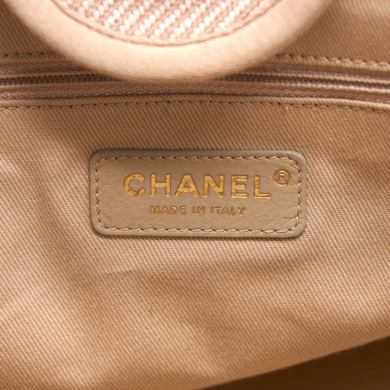 Chanel Deauville Tote Bag Fabric Light Pink LGHW
