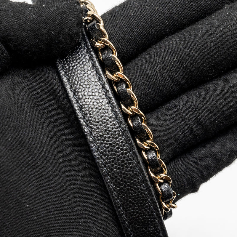 Chanel small coco handle caviar Black LGHW (microchip)