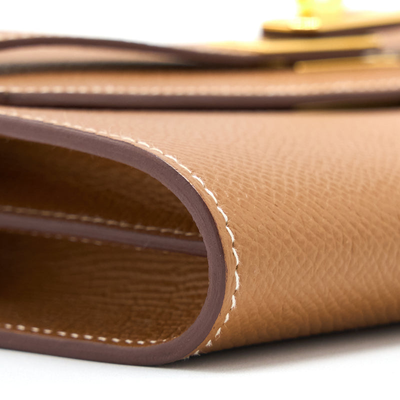 Hermes Kelly To Go Epsom Gold GHW Stamp U