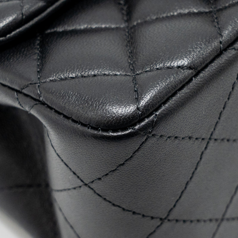 Chanel Mini Square Flap Bag Lambskin Black LGHW (Microchip)