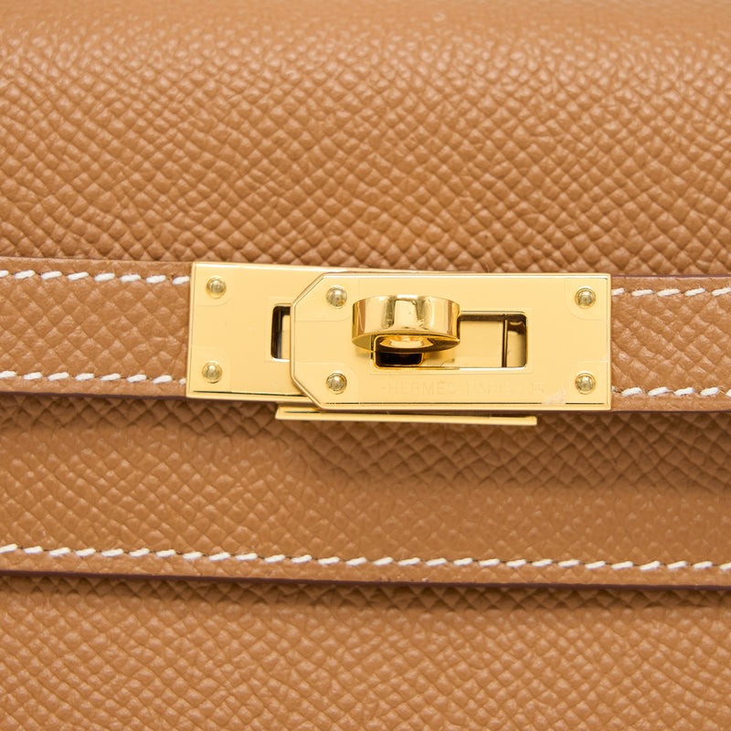 Hermes Kelly To Go Epsom Gold GHW Stamp U