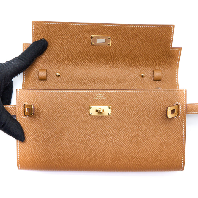 Hermes Kelly To Go Epsom Gold GHW Stamp U