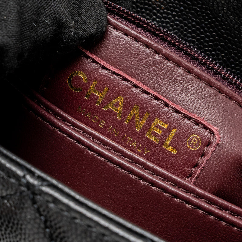 Chanel small coco handle caviar Black LGHW (microchip)