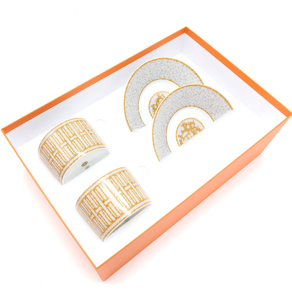 Hermes Mosaique Au 24 Gold Breakfast Cup and Saucer (Sell in a Set)
