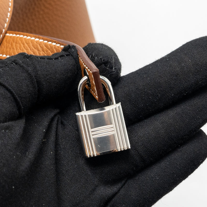 Hermes picotin 18 lock bag Clemence Gold SHW stamp B