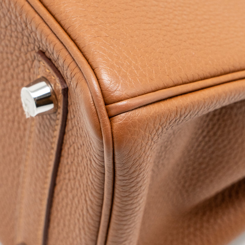 Hermes Birkin 25 Officer Togo/Swift Gold/Ambre SHW Stamp C