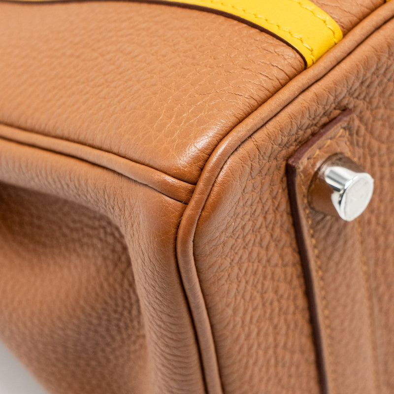 Hermes Birkin 25 Officer Togo/Swift Gold/Ambre SHW Stamp C