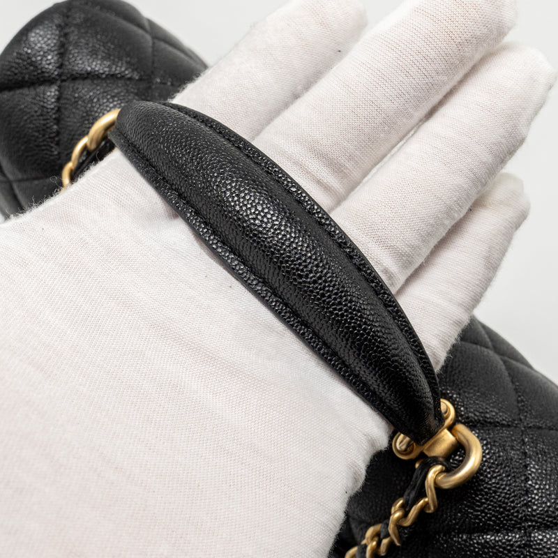 Chanel Top Handle Mini Rectangular Flap Bag Caviar BLACK GHW