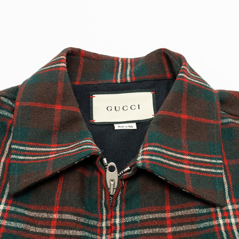 GUCCI Size 46 Men’s Checked Wool Jacket Multicolour