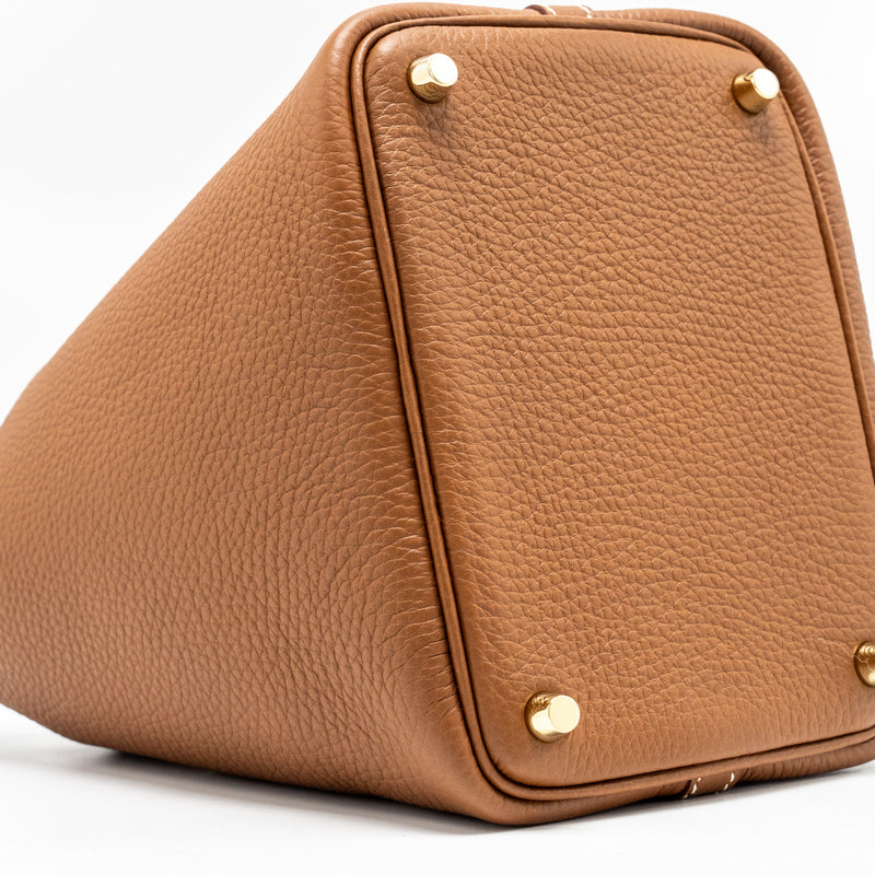 Hermes Picotin 18 Lock Bag Clemence Gold GHW stamp B