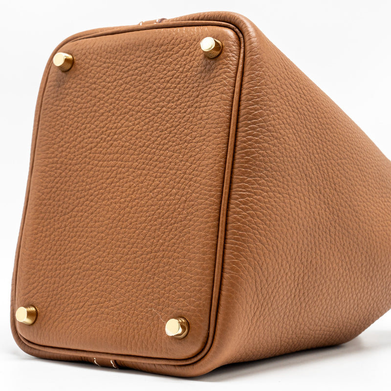Hermes Picotin 18 Lock Bag Clemence Gold GHW stamp B