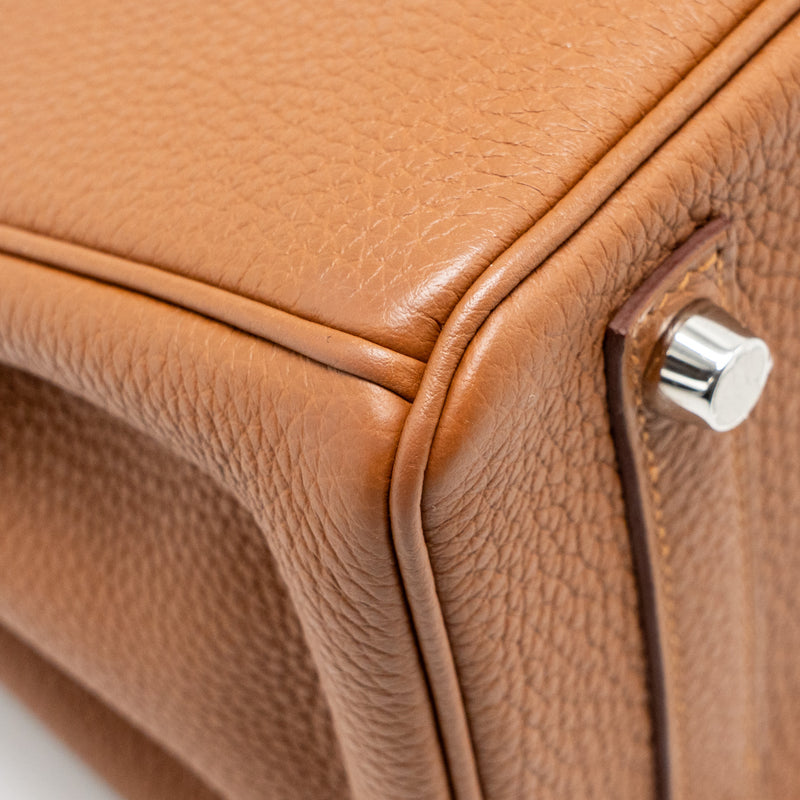 Hermes Birkin 25 Officer Togo/Swift Gold/Ambre SHW Stamp C