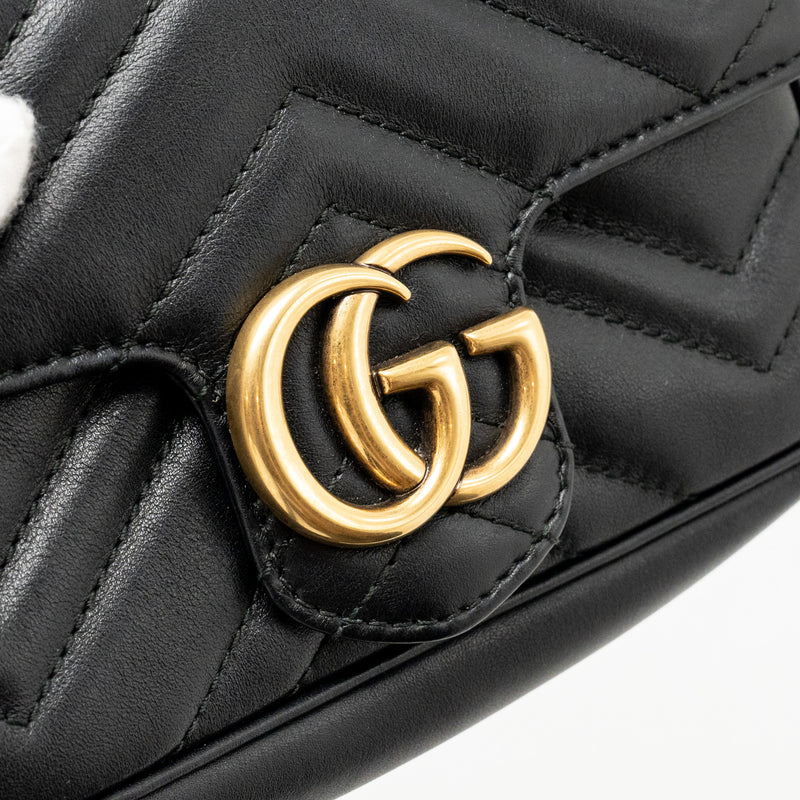 GUCCI Super Mini GG Marmont Calfskin Black GHW