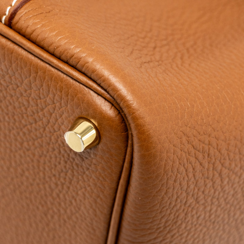 Hermes Picotin 18 Lock Bag Clemence Gold GHW stamp B