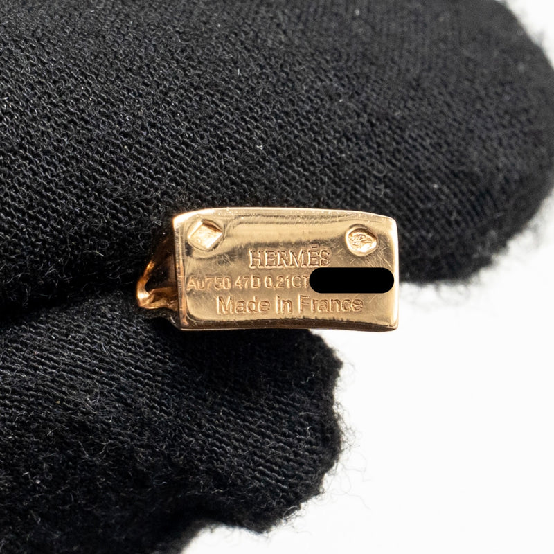 Hermes Amulette Kelly Pendant Rose Gold Diamonds