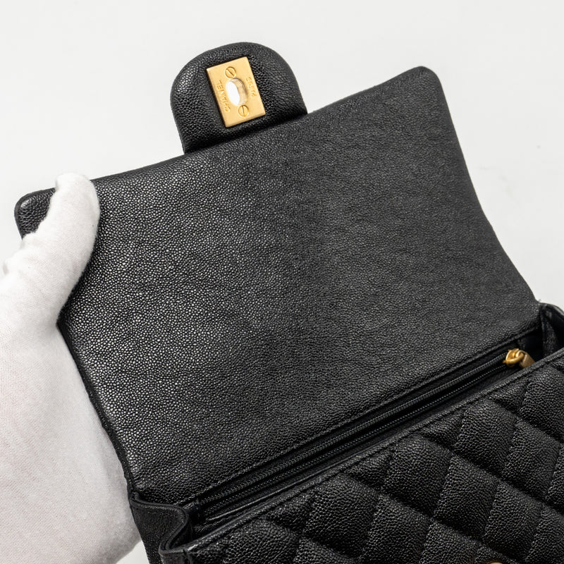 Chanel Top Handle Mini Rectangular Flap Bag Caviar BLACK GHW