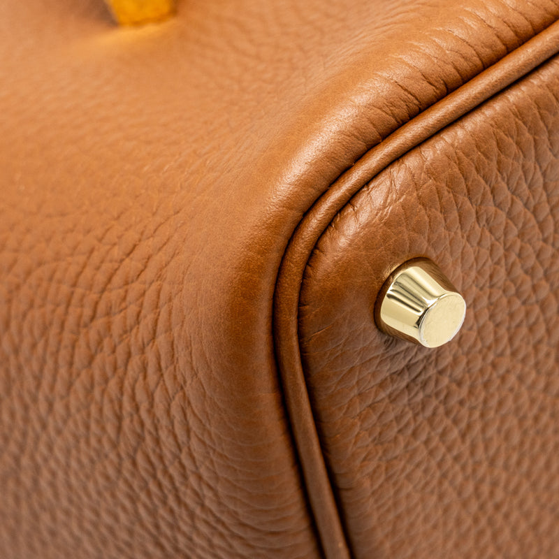 Hermes Picotin 18 Lock Bag Clemence Gold GHW stamp B