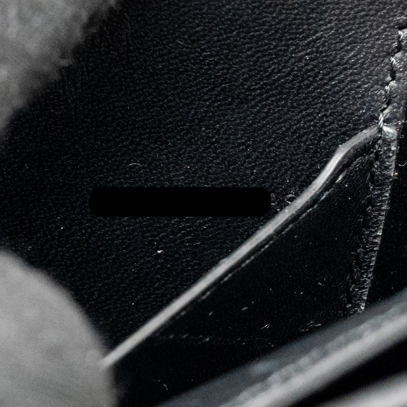 Burberry Mini TB Monogram Embossed Shoulder Bag Lambskin Black GHW