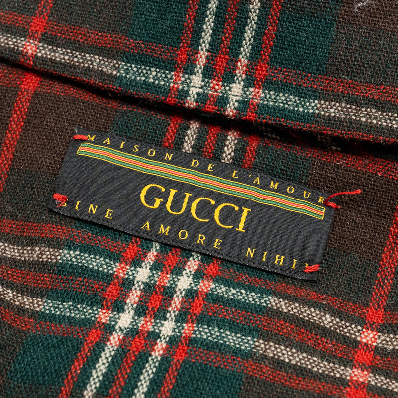 GUCCI Size 46 Men’s Checked Wool Jacket Multicolour