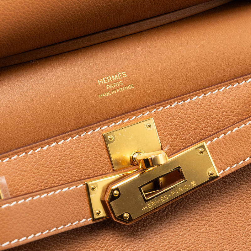 Hermes Mini Jypsiere Evercolor Gold GHW stamp W