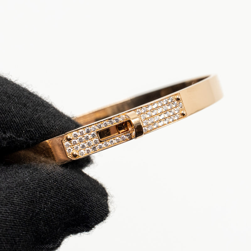 Hermes Size ST Kelly Bracelet Rose Gold, Diamonds