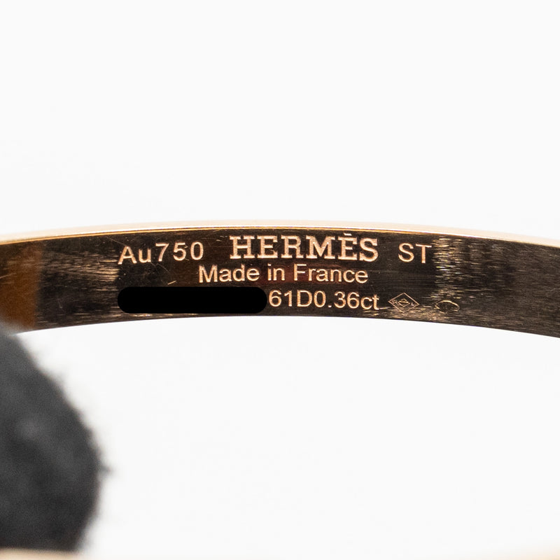 Hermes Size ST Kelly Bracelet Rose Gold, Diamonds