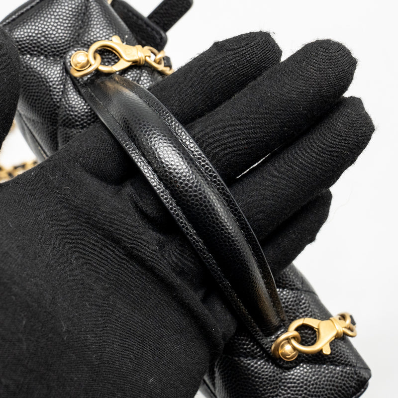 Chanel Top handle Vanity Bag with Chain Caviar Black GHW (Microchip)
