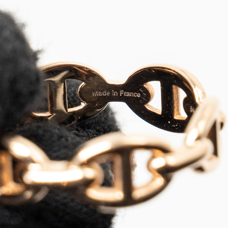 Hermes Size 54 Chaine D’Ancre Enchainee Ring Small Model, Rose Gold