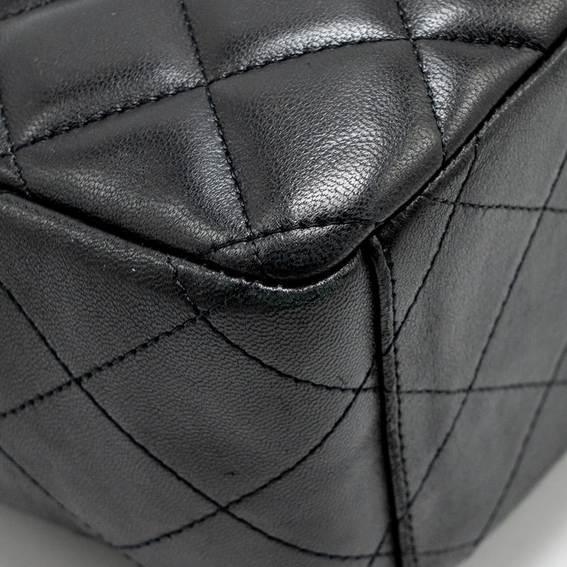 Chanel Maxi Single Flap Bag Lambskin Black GHW