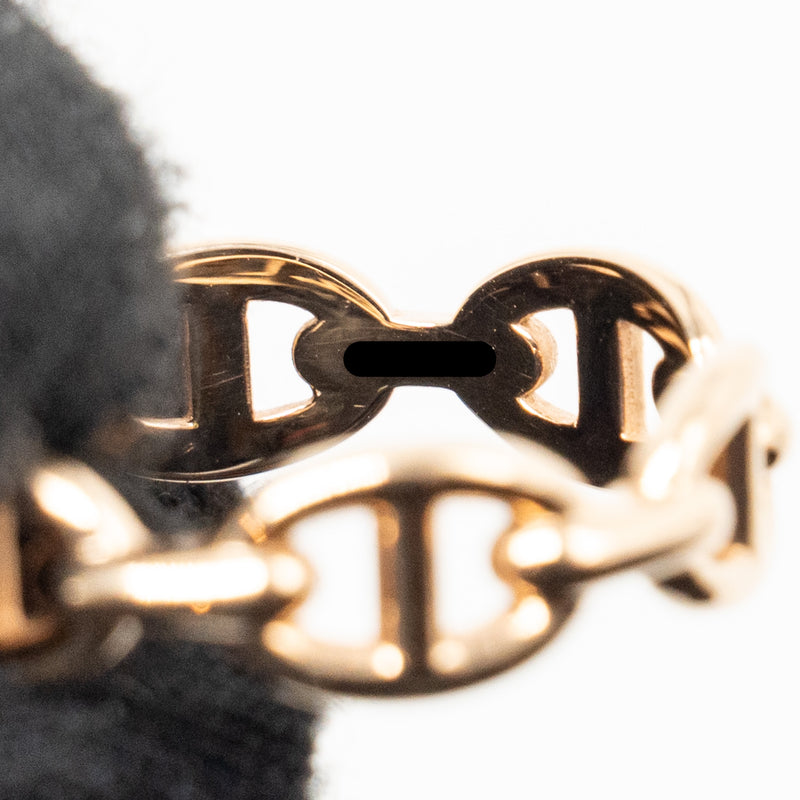 Hermes Size 54 Chaine D’Ancre Enchainee Ring Small Model, Rose Gold