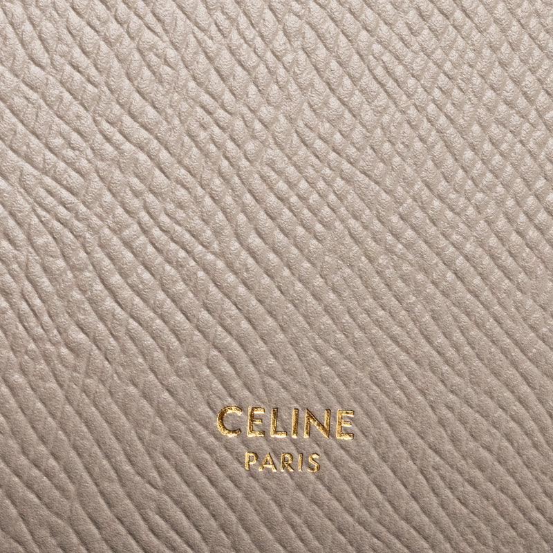 Celine Zipped Purse with removable card holder calfskin / lambskin grey / light blue GHW