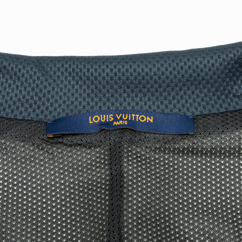 LOUIS VUITTON Size M Embellished LV Graphic Hockey Tracktop Zip-Up Jacket Polyester White/Multicolour