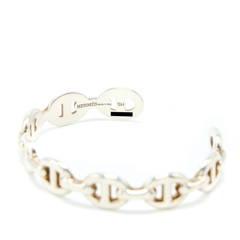 Hermes Size SH Chanie D‘ancre Enchainee Bracelet, Medium Model Silver