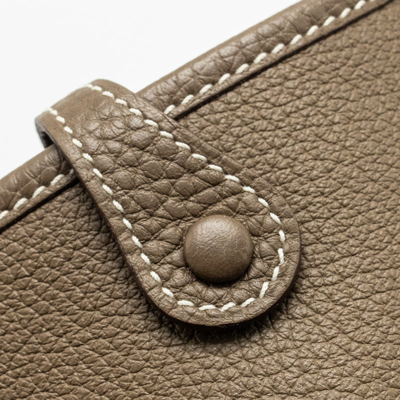 Hermes Mini Evelyne Clemence Etoupe SHW Stamp Z