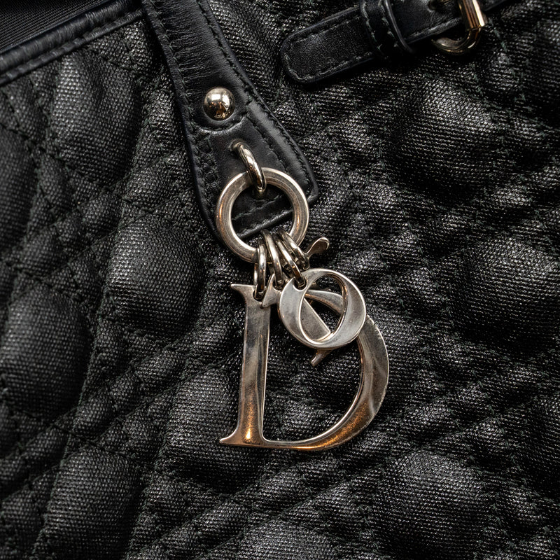 Dior Shopping Tote Bag Canvas Black SHW