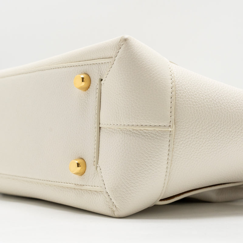 Bottega veneta large Arco tote bag grained calfskin white GHW