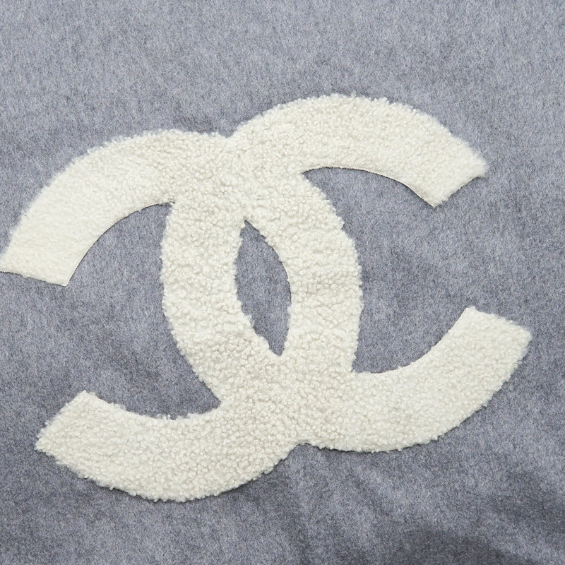 Chanel CC Logo/Letter Scarf/Shawl Cashmere Grey/White