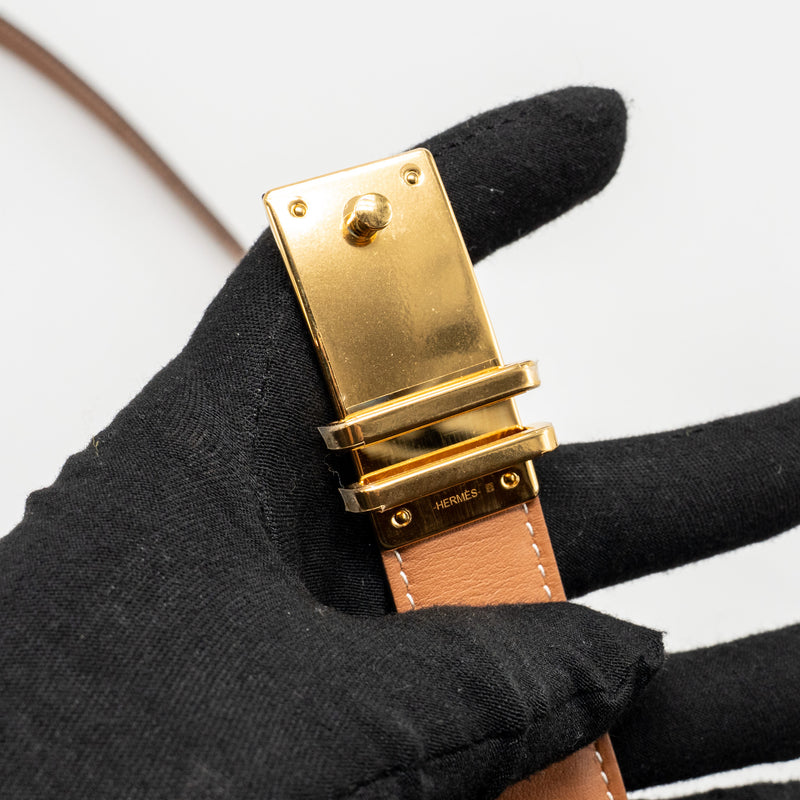 Hermes Size L Elan Pocket 24 Belt Bag Swift Gold GHW Stamp B