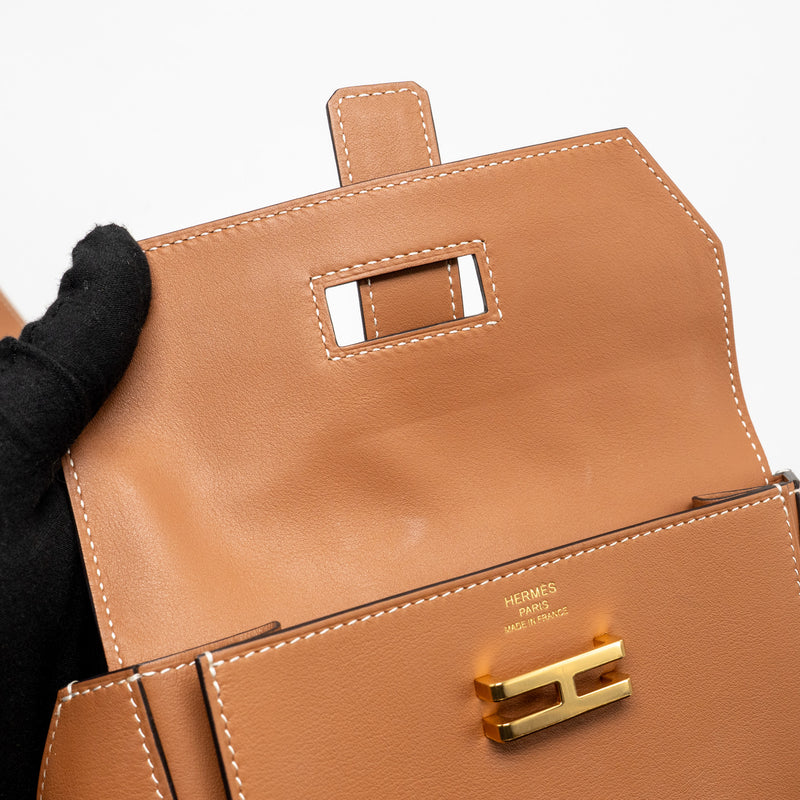 Hermes Size L Elan Pocket 24 Belt Bag Swift Gold GHW Stamp B