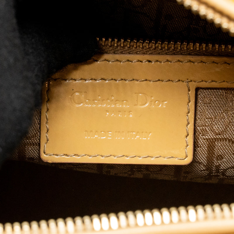 Dior Large Lady Dior Patent Leather Beige LGHW