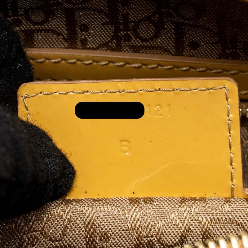 Dior Large Lady Dior Patent Leather Beige LGHW